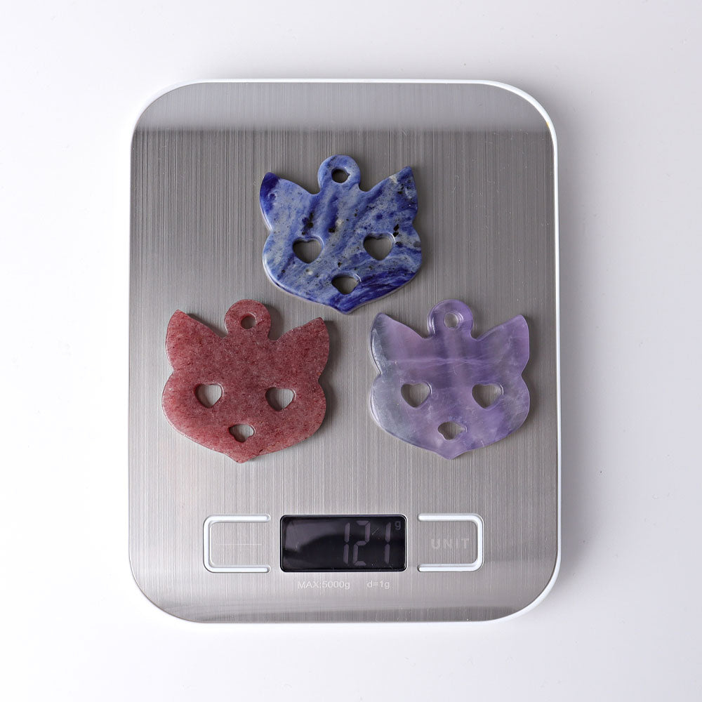 2-inch Sodalite Crystal Fox Face Carving for Healing Energy