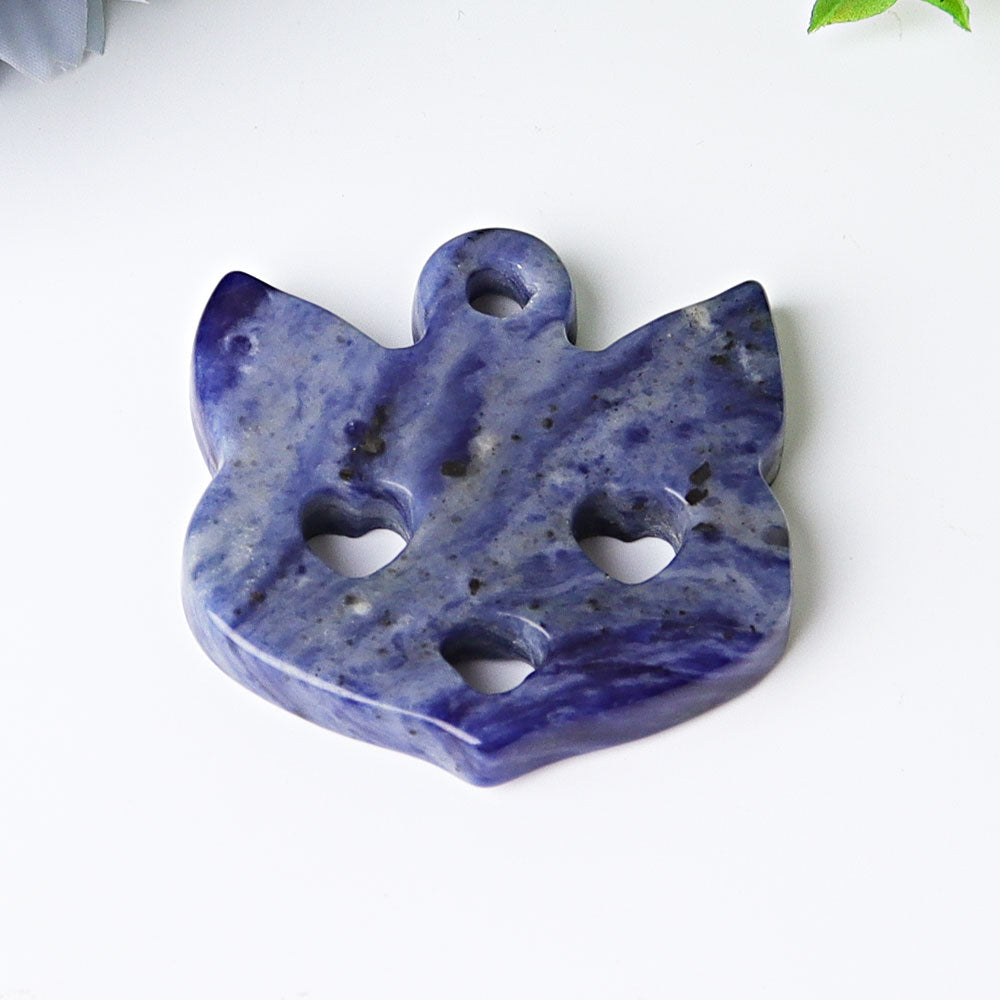 2-inch Sodalite Crystal Fox Face Carving for Healing Energy