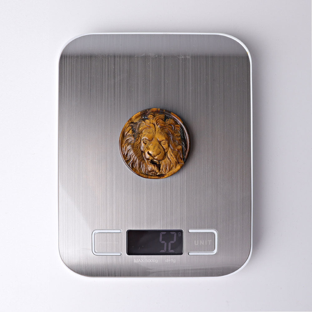 2-inch Spiritual Lion Totem Crystal Carving Tiger's Eye