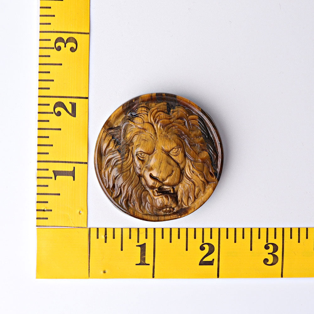 2-inch Spiritual Lion Totem Crystal Carving Tiger's Eye
