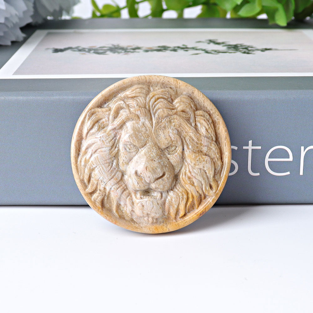 2-inch Spiritual Lion Totem Crystal Carving Tiger's Eye