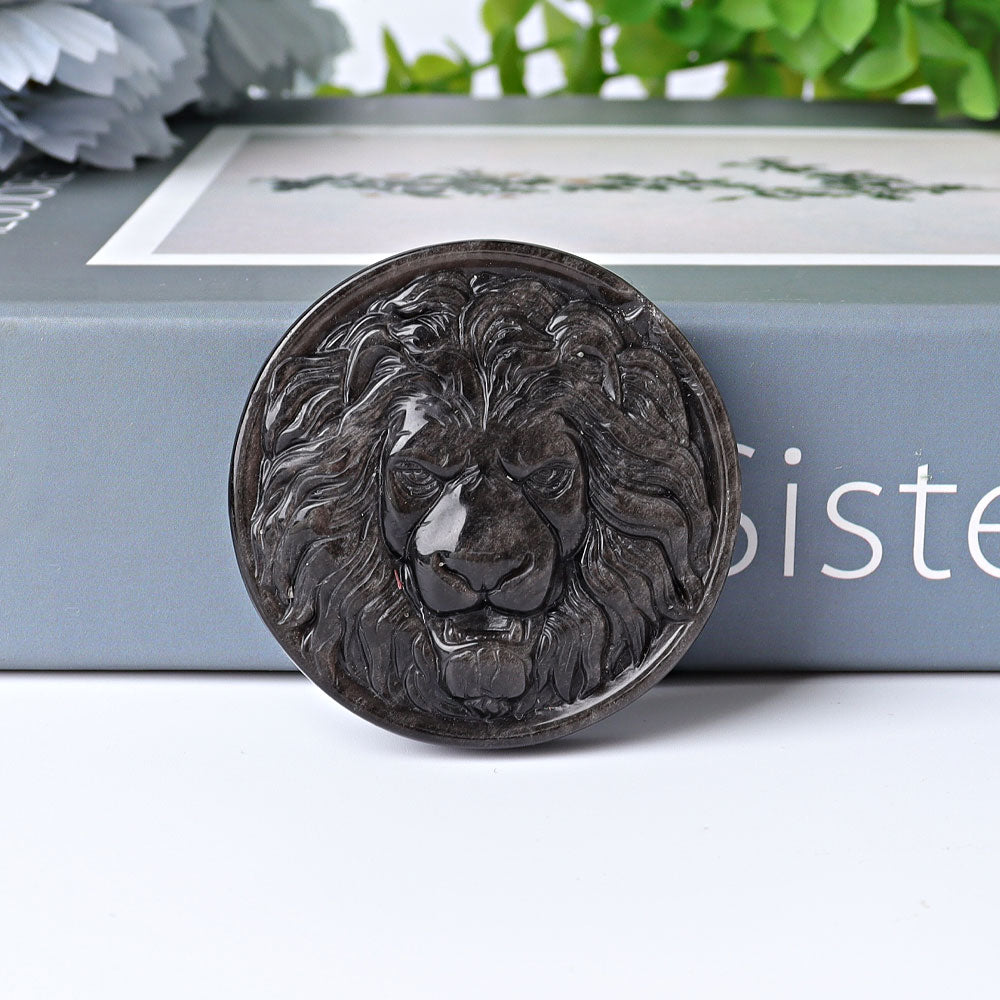 2-inch Spiritual Lion Totem Crystal Carving Tiger's Eye