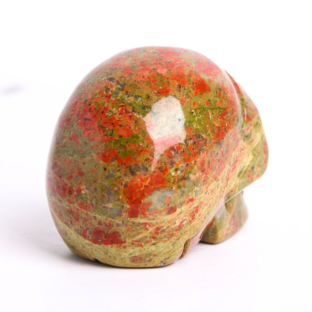 2 Inch Unakite Crystal Skull Carving for Spiritual Healing