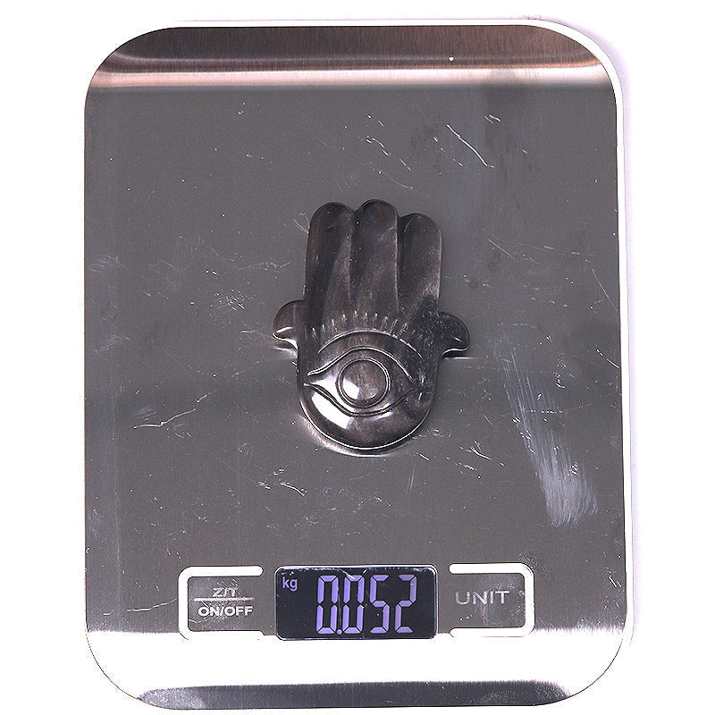 2" Obsidian Hand Figurine with Evil Eye Carving
