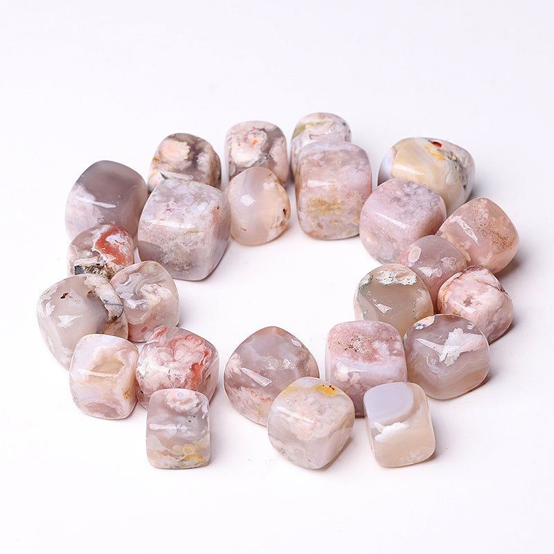20-25mm Flower Agate Crystal Cubes for Healing