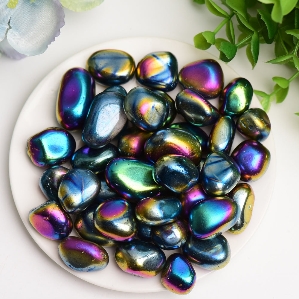 20-30mm Aura Dark Rainbow Crystal Tumbled Stones for Healing