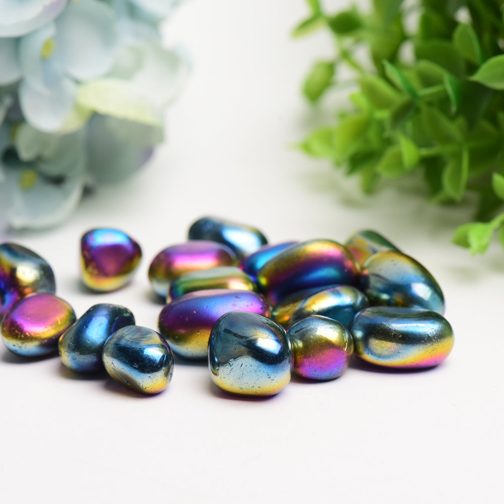 20-30mm Aura Dark Rainbow Crystal Tumbled Stones for Healing