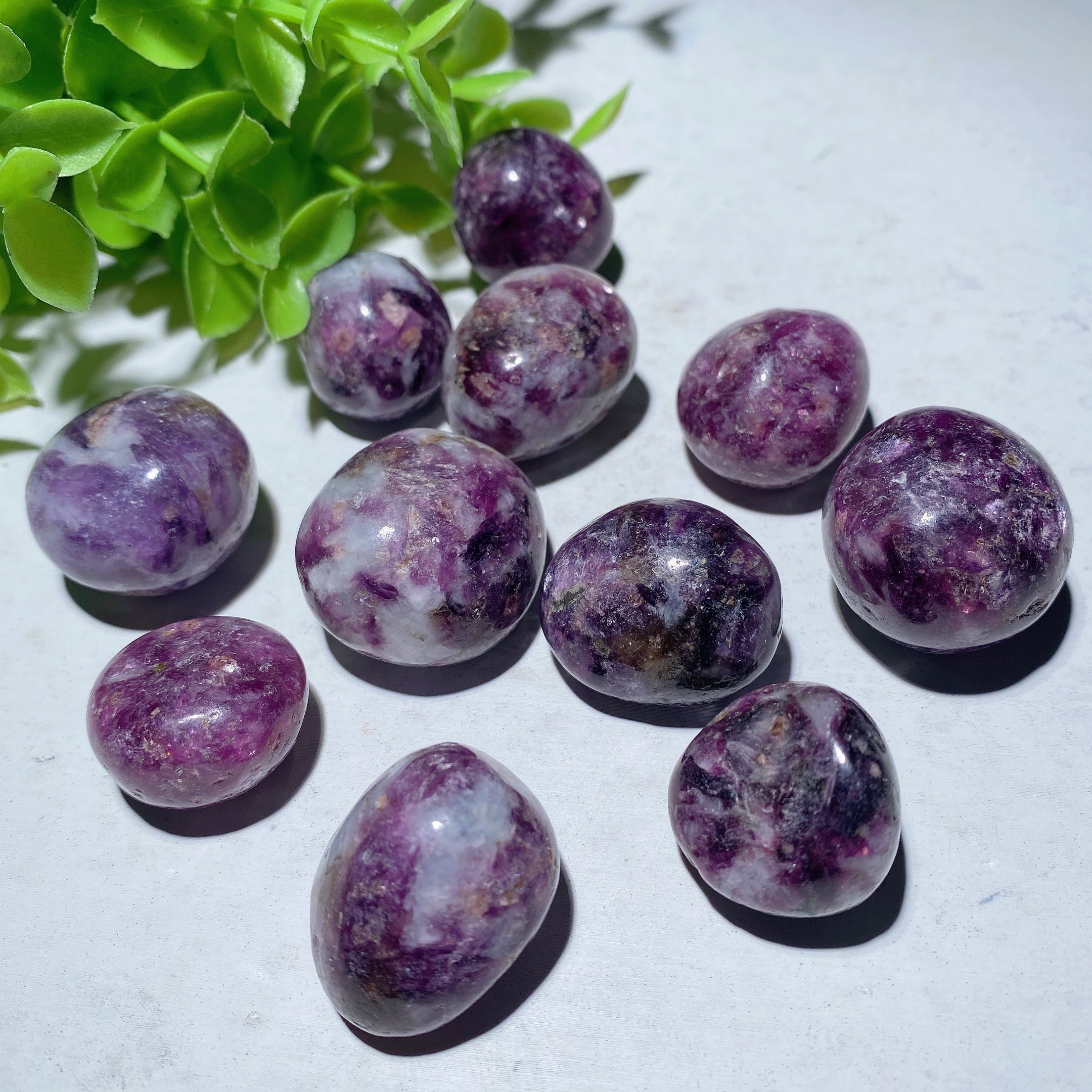 20-30mm Purple Lepidolite Tumbled Stones for Crystal Healing and Meditation
