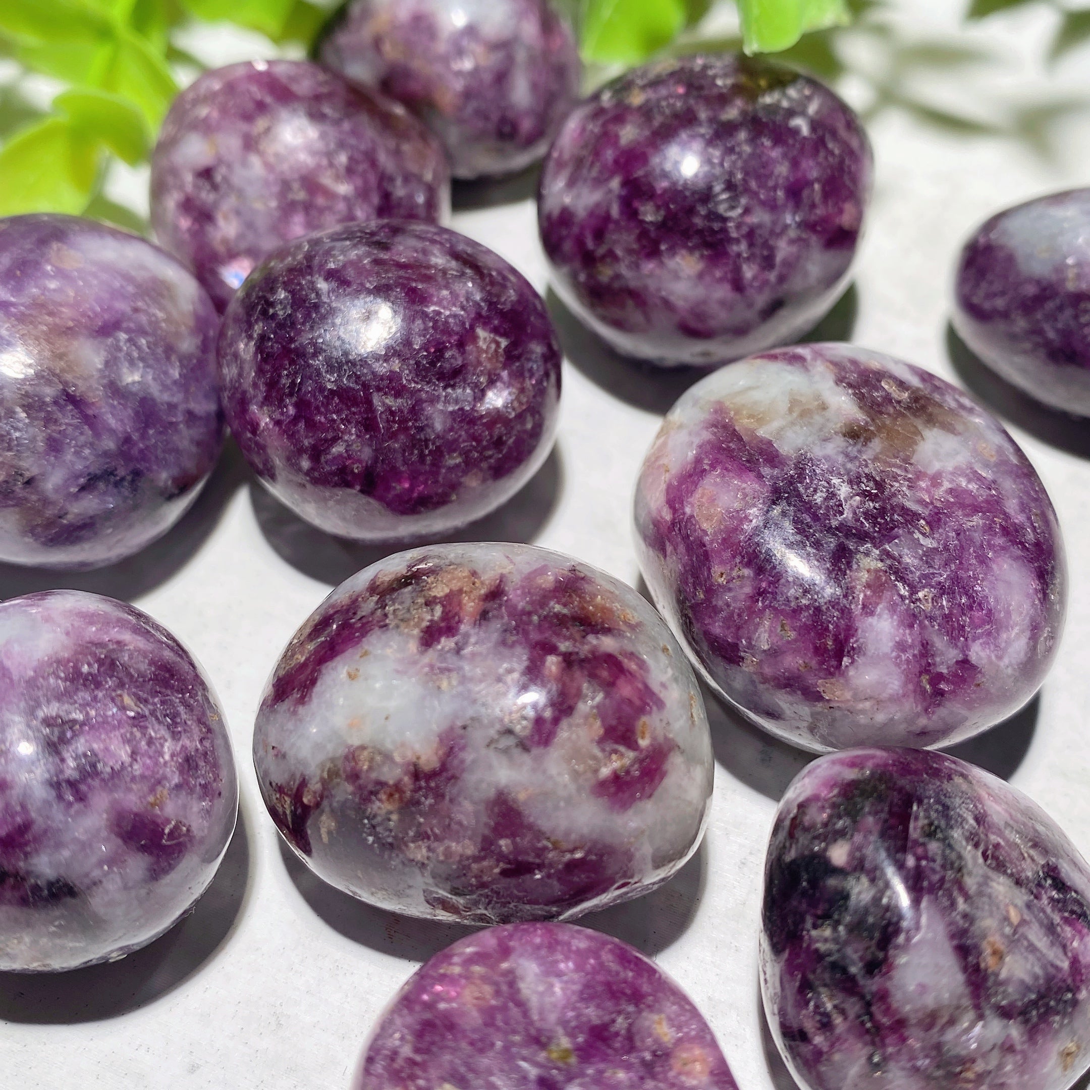 20-30mm Purple Lepidolite Tumbled Stones for Crystal Healing and Meditation
