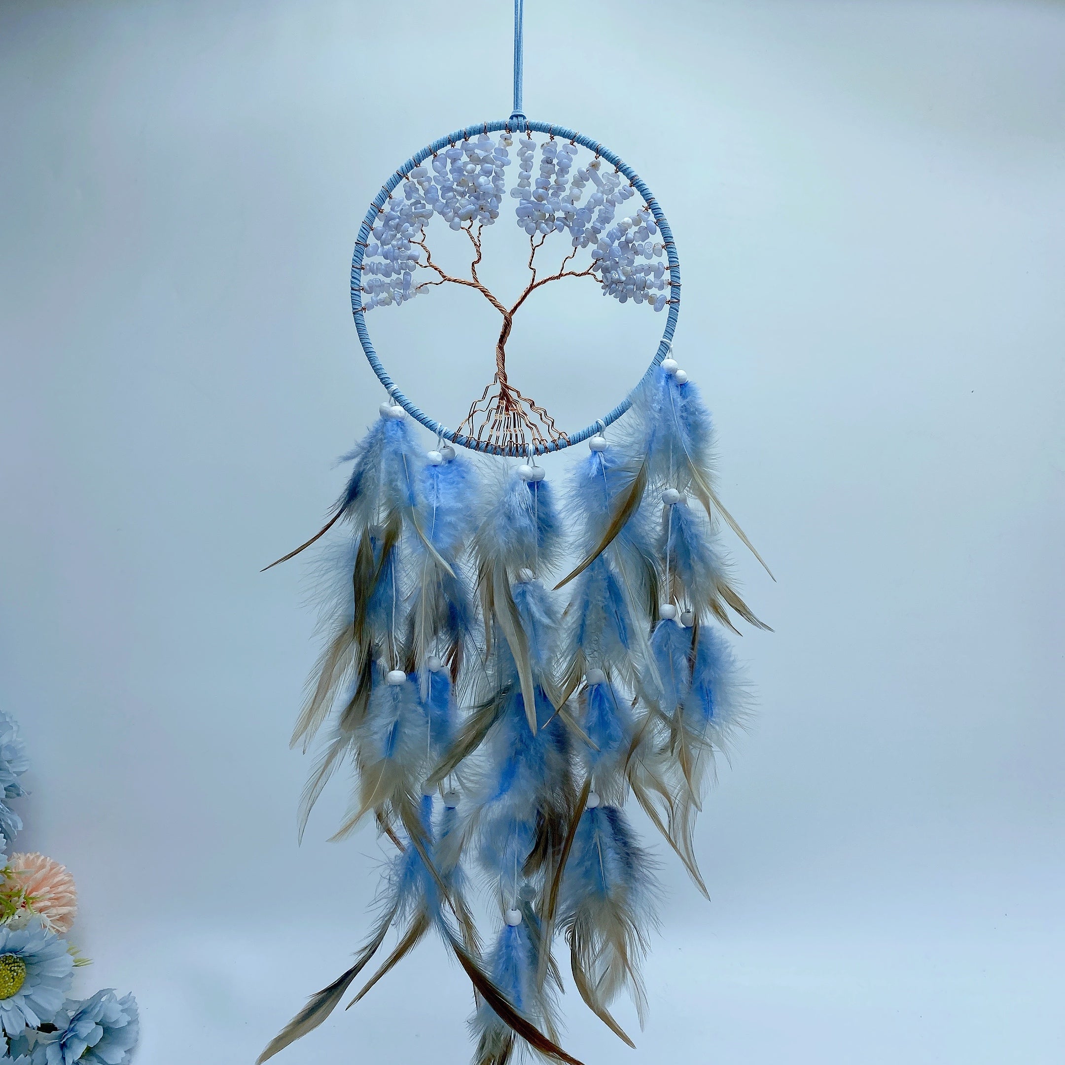 20-inch Mixed Crystal Tree Moon Dreamcatcher