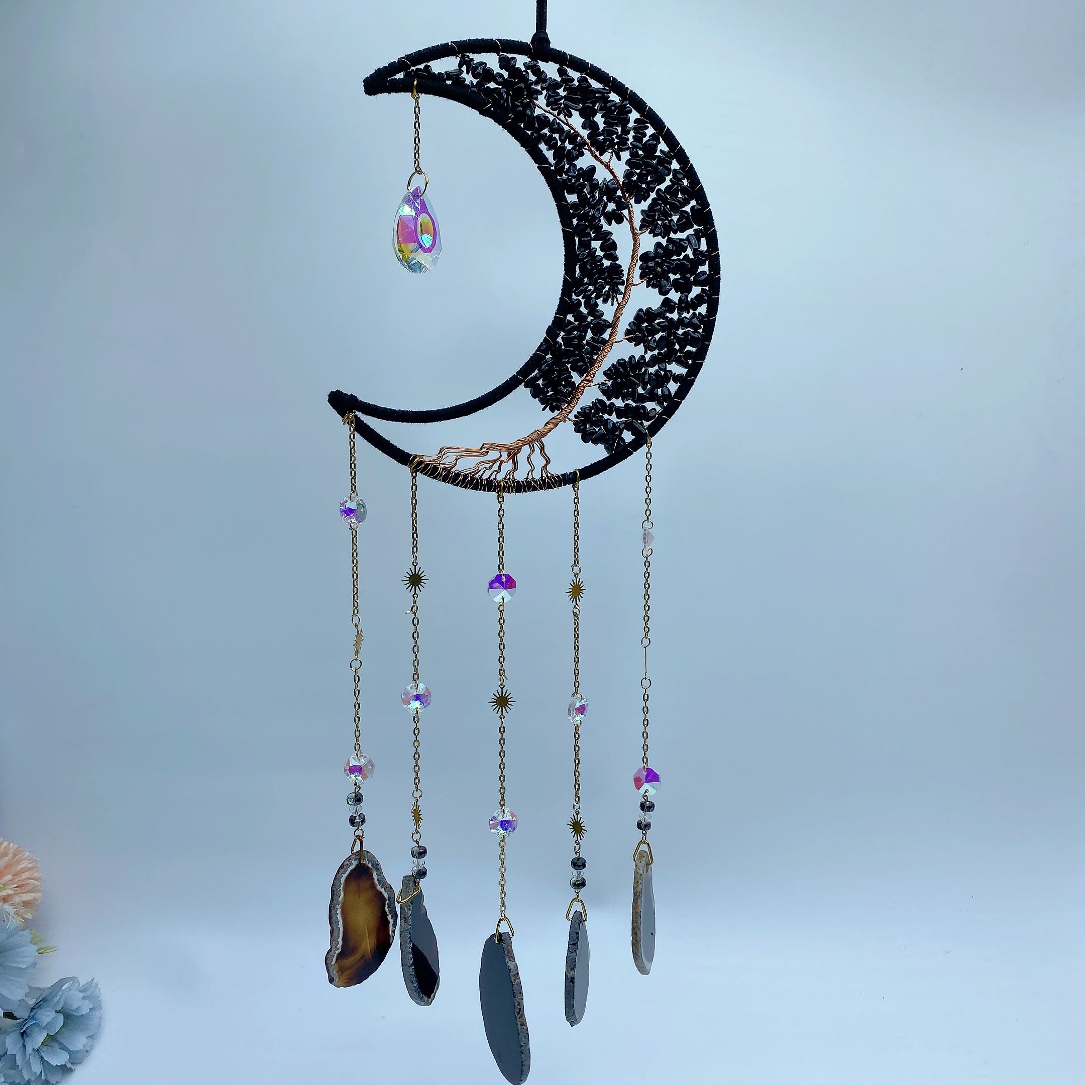 20-inch Mixed Crystal Tree Moon Dreamcatcher