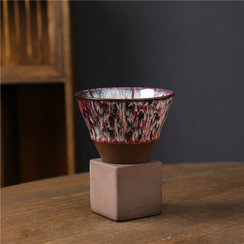 200ml Ceramic Kiln Change Coffee Mug for Zen Decor Rituals