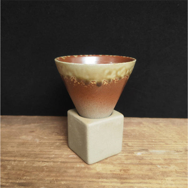 200ml Vintage Gradient Ceramic Coffee Mug with Base | Zen Decor
