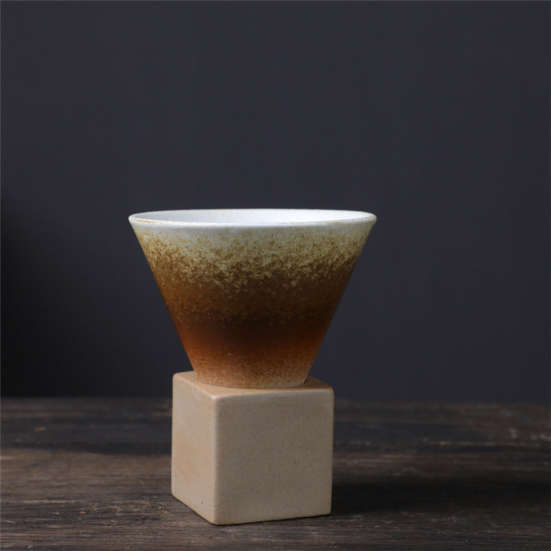 200ml Vintage Gradient Ceramic Coffee Mug with Base | Zen Decor