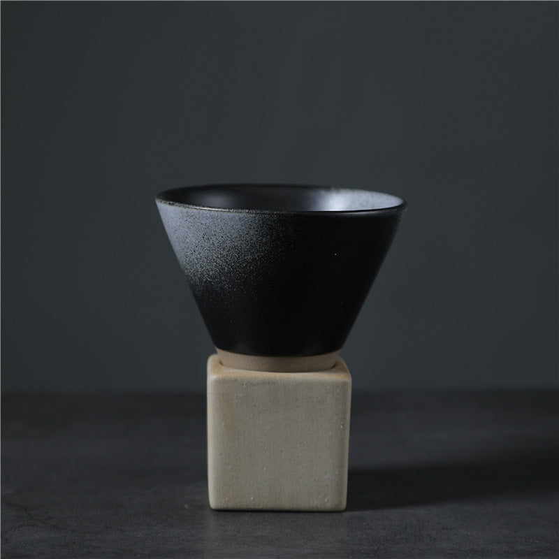200ml Vintage Gradient Ceramic Coffee Mug with Base | Zen Decor