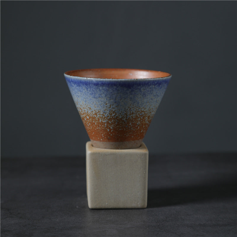 200ml Vintage Gradient Ceramic Coffee Mug with Base | Zen Decor