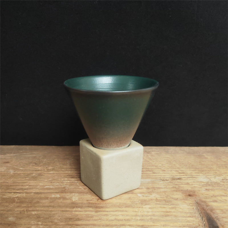 200ml Vintage Gradient Ceramic Coffee Mug with Base | Zen Decor