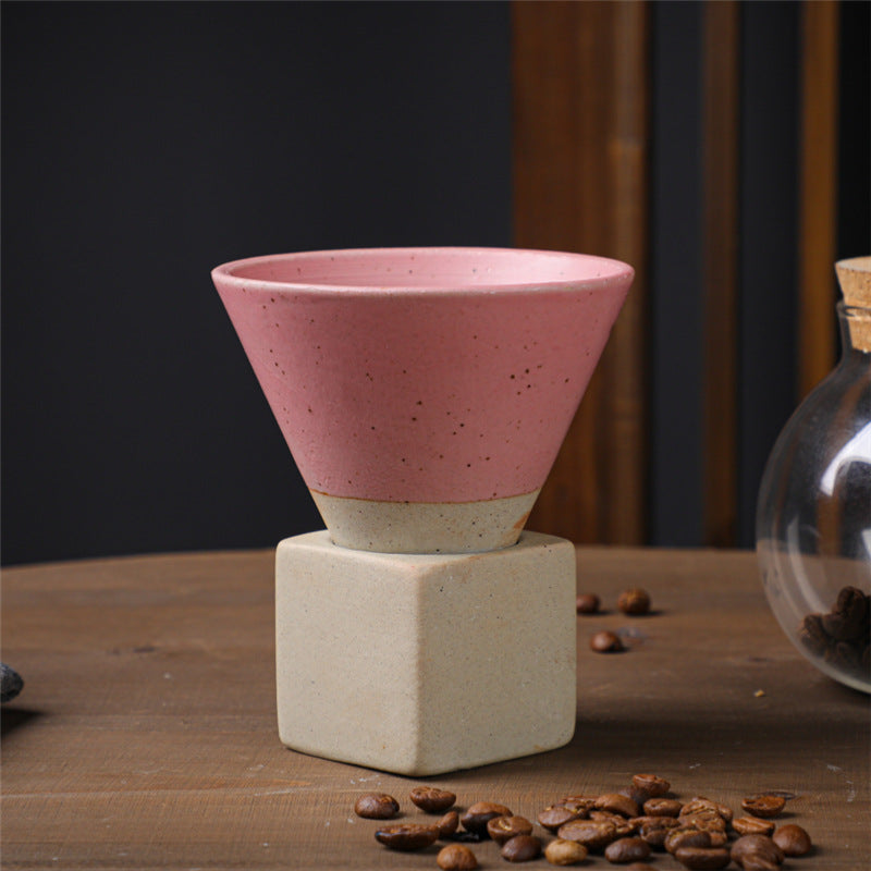 200ml Vintage Gradient Ceramic Coffee Mug with Base | Zen Decor