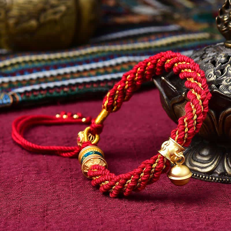 Tibetan Handmade Luck Protection Thangka Prayer Bracelet