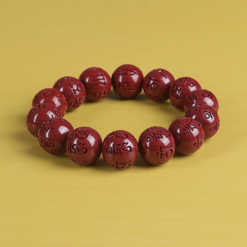 8mm Natural Double Pixiu Cinnabar Wealth Bracelet