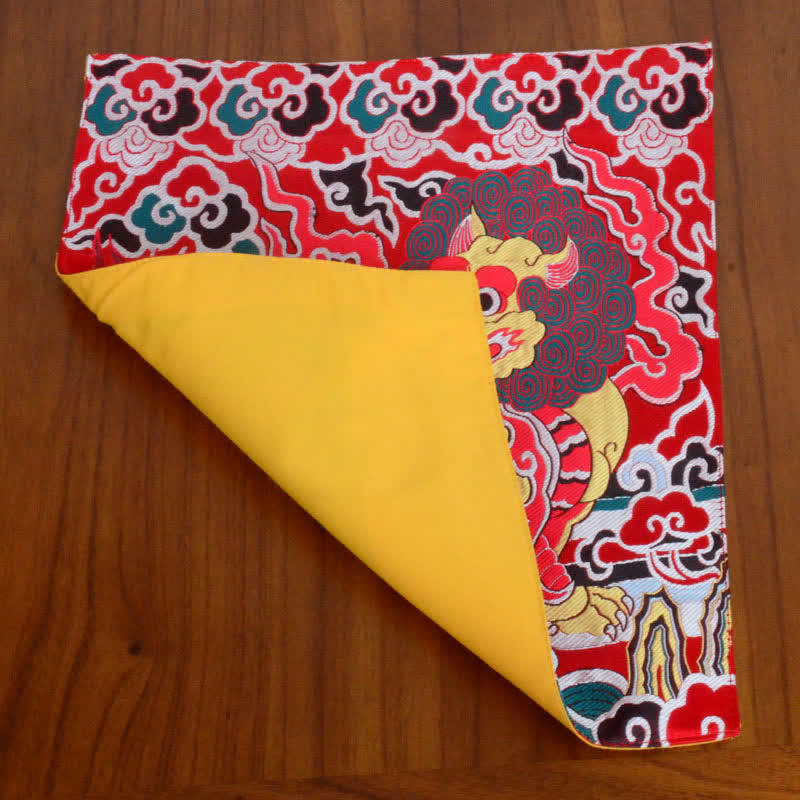 Meditation Prayer Altar Mat with Fengshui Kirin Symbol