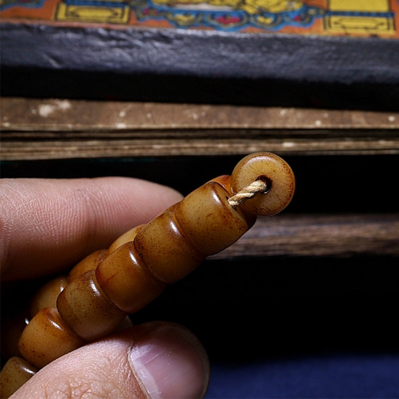 10mm Yak Bone Wrist Mala for Strength, Balance & Protection