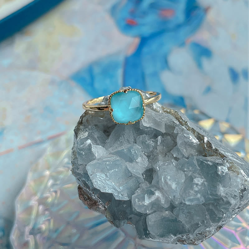 925 Sterling Silver Gold Plated Turquoise Protection Jewelry Set