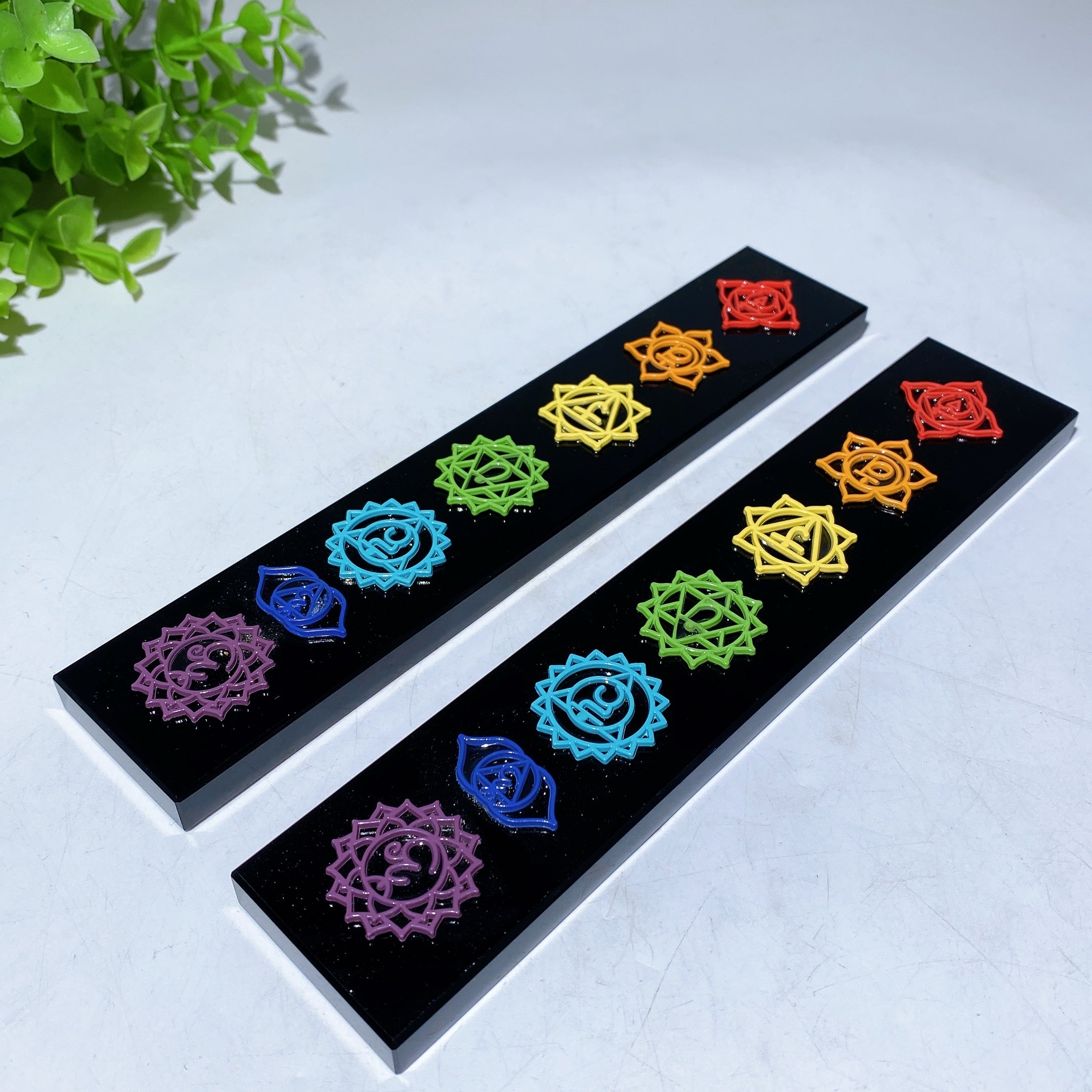 20cm Black Obsidian Chakra Healing Board for Energy Balance