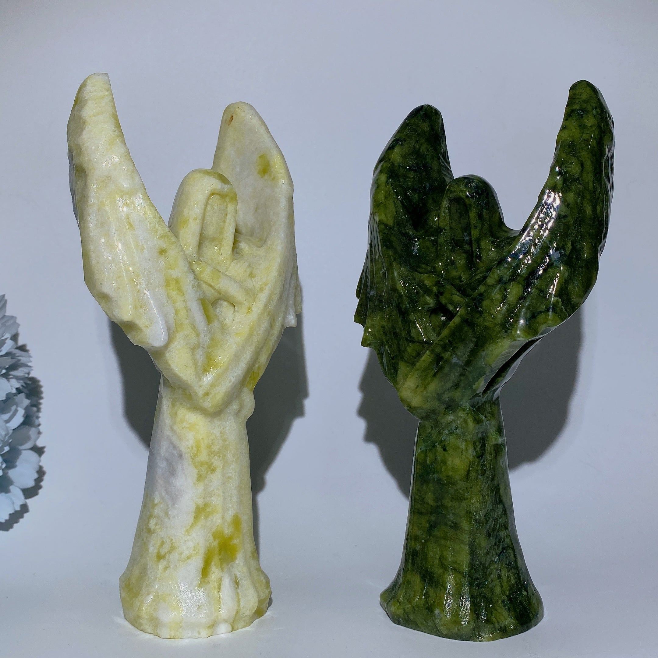 20cm Jade Angel of Death Crystal Figurine Carving