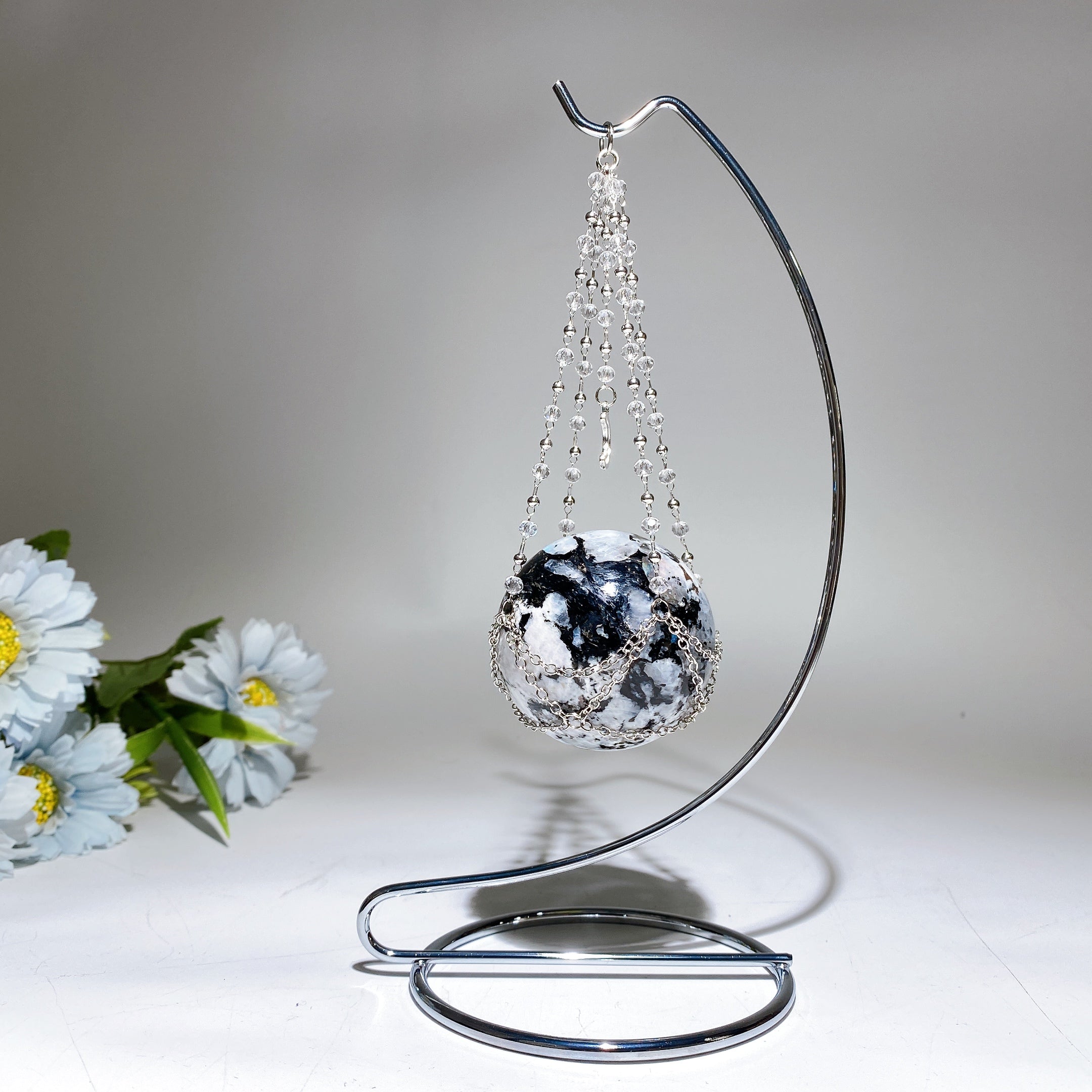 20cm Metal Hanging Stand for Crystal Sphere Display Elegant
