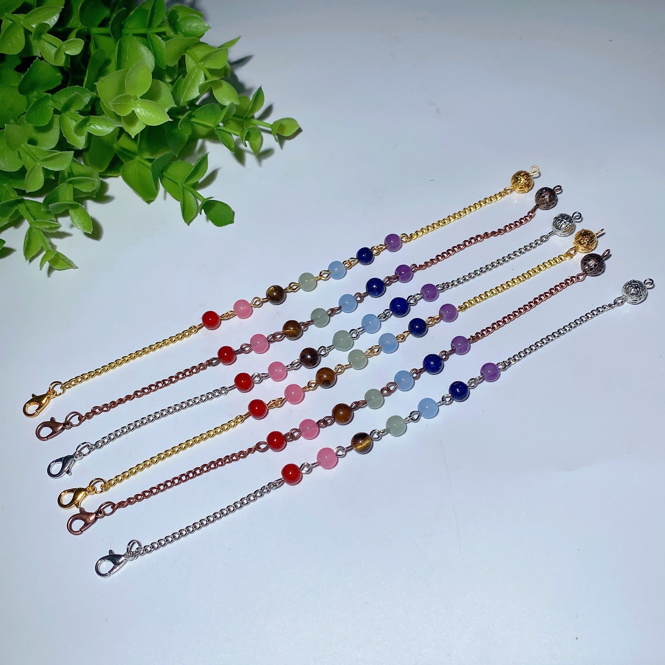 20cm Mixed Chakra Crystal Healing Chain for Pendulum