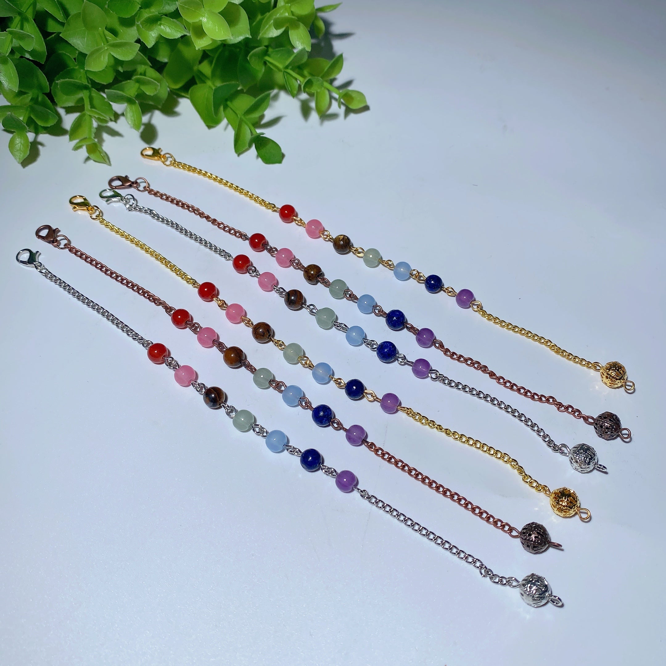 20cm Mixed Chakra Crystal Healing Chain for Pendulum