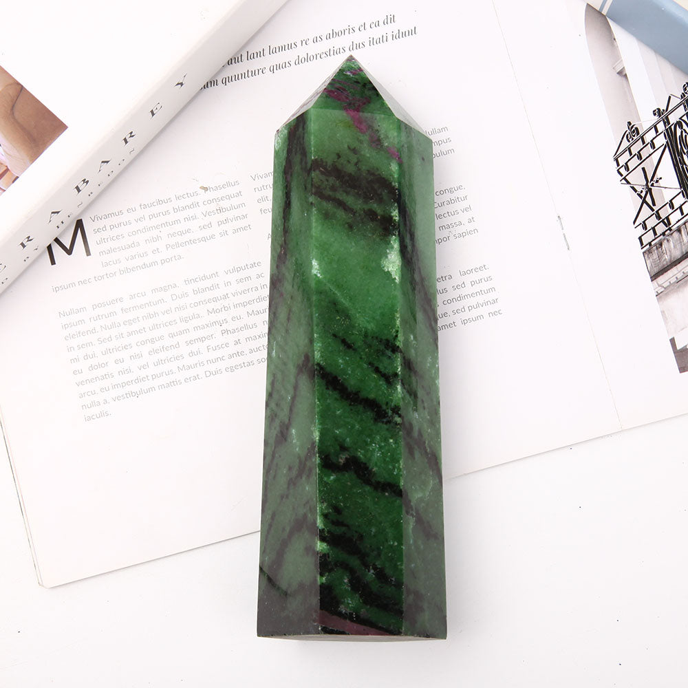 20cm Ruby in Zoisite Tower with Epidote for Healing Energy