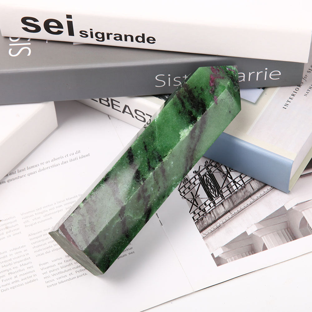 20cm Ruby in Zoisite Tower with Epidote for Healing Energy