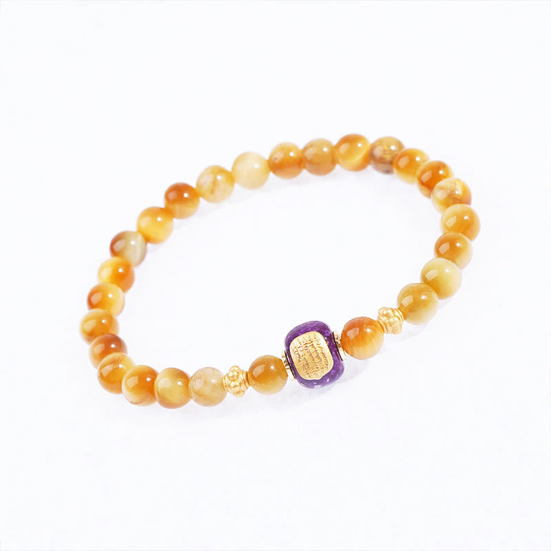 6-7mm Tiger Eye Bead Protection Bracelet for Confidence