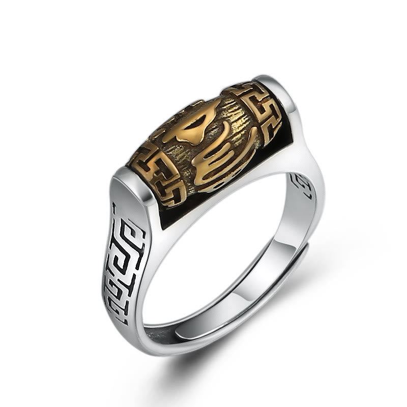 Adjustable Copper Om Mani Padme Hum Purity Rotatable Ring