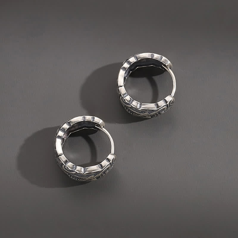 Fish Bone Pattern Copper Spiritual Earrings for Wealth & Luck