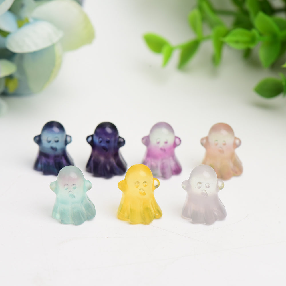 20mm Mini Fluorite Crystal Ghost Figurine for Healing