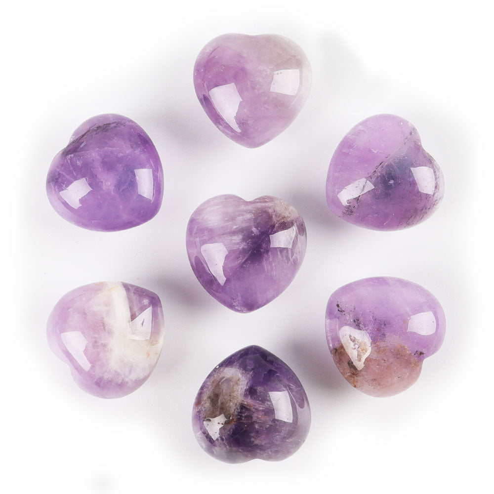 20mm Natural Crystal Heart for Heart Chakra Healing