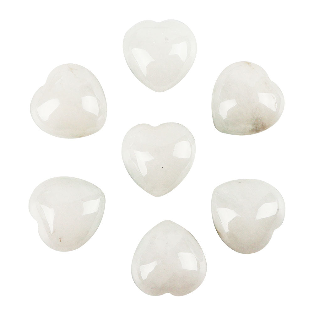 20mm Natural Crystal Heart for Heart Chakra Healing