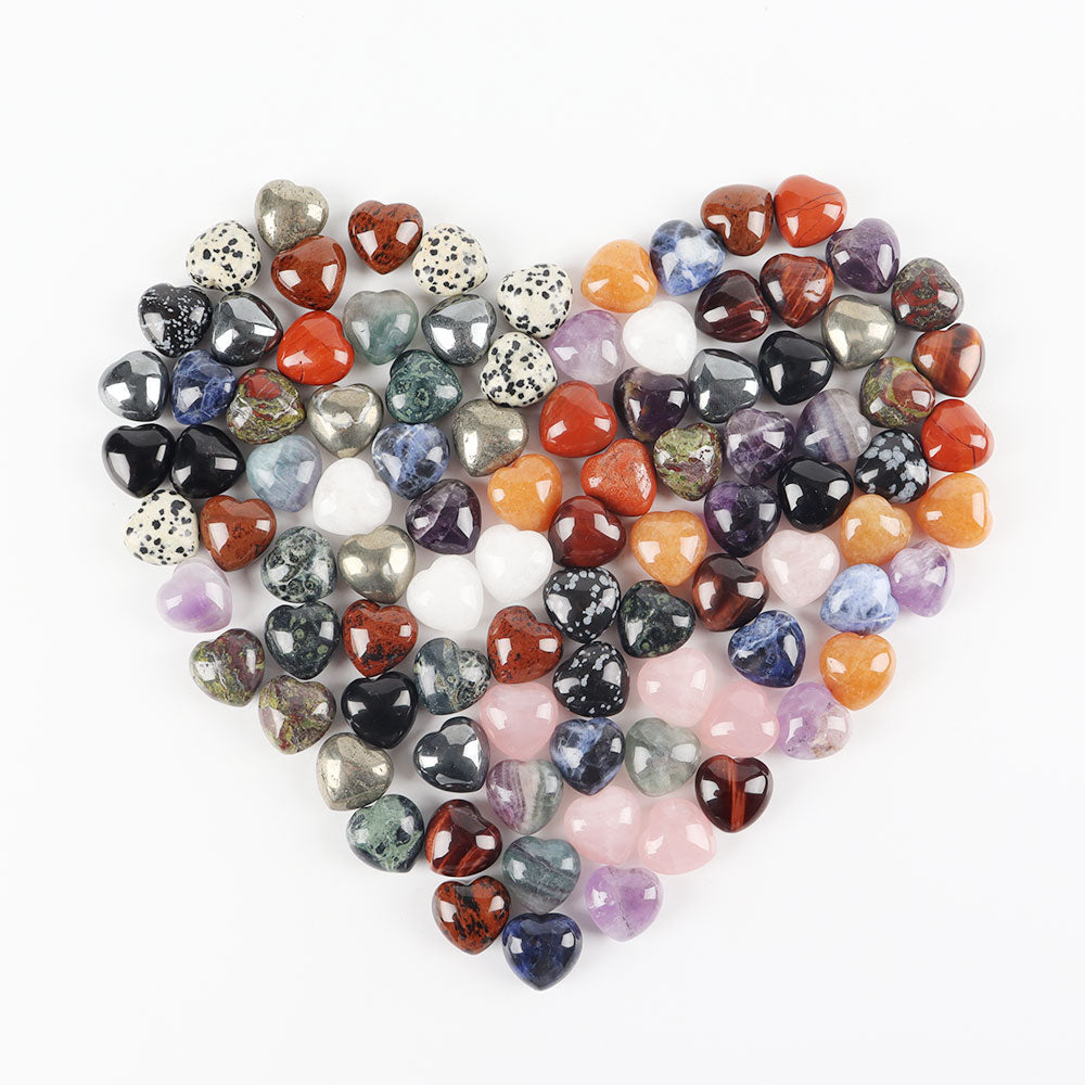 20mm Natural Crystal Heart for Heart Chakra Healing