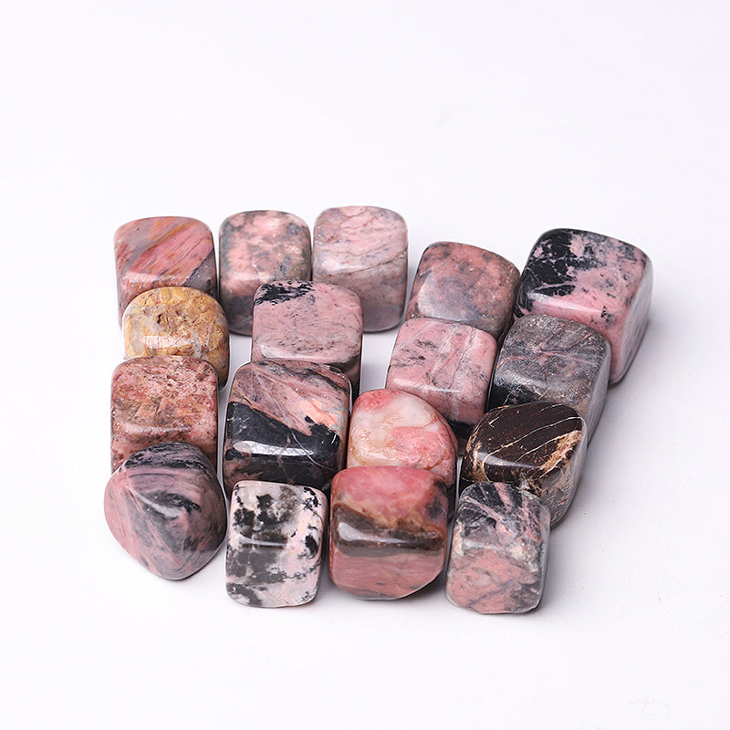 20mm Rhodonite Crystal Cubes for Healing & Energy