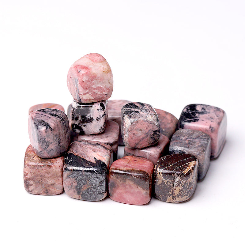 20mm Rhodonite Crystal Cubes for Healing & Energy