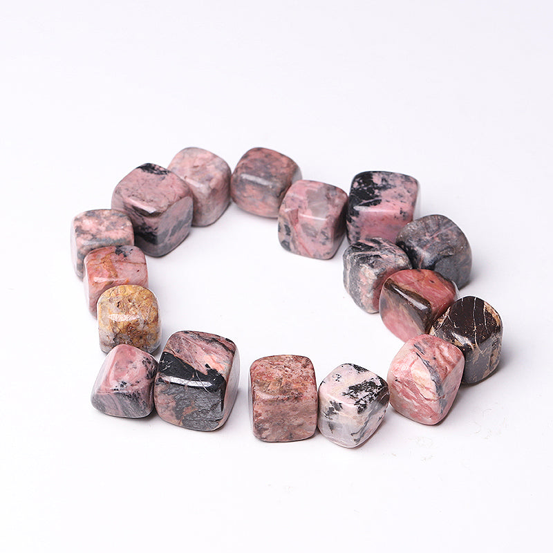 20mm Rhodonite Crystal Cubes for Healing & Energy