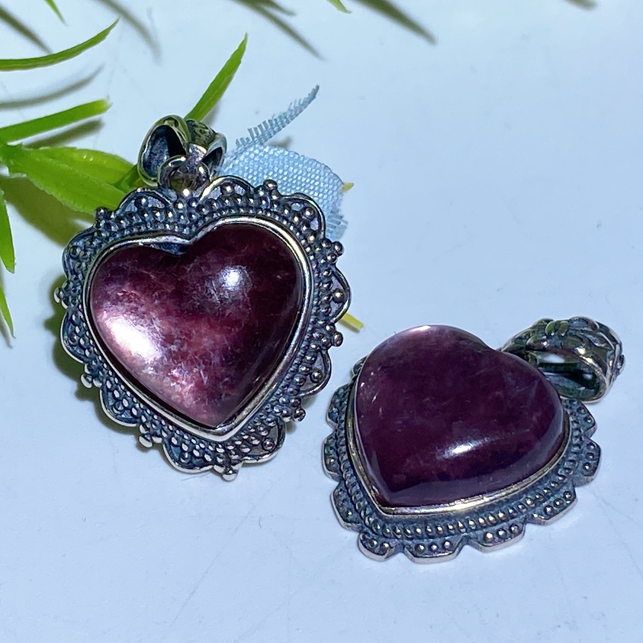 20mm Sterling Silver Purple Mica Heart Pendant
