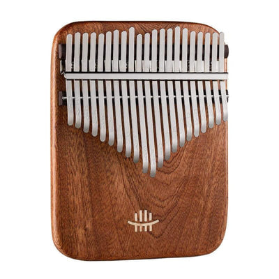 Wooden 21 Key Yellow Sandalwood Kalimba Thumb Piano with metal tines in two rows