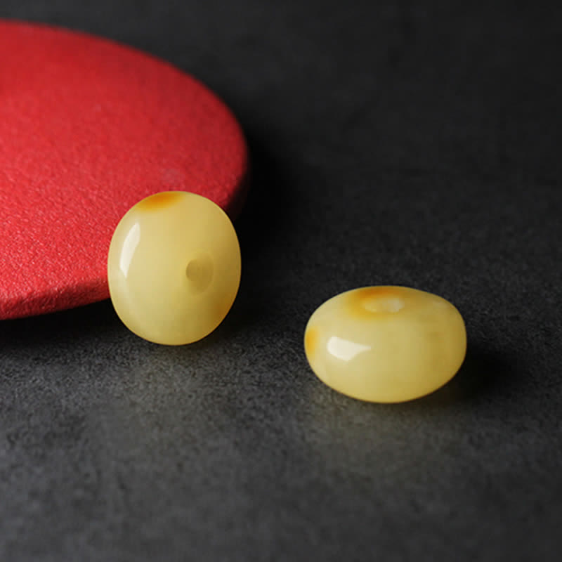 108 Bead Citrine and Amber Gemstone Mala Bracelet for Peace