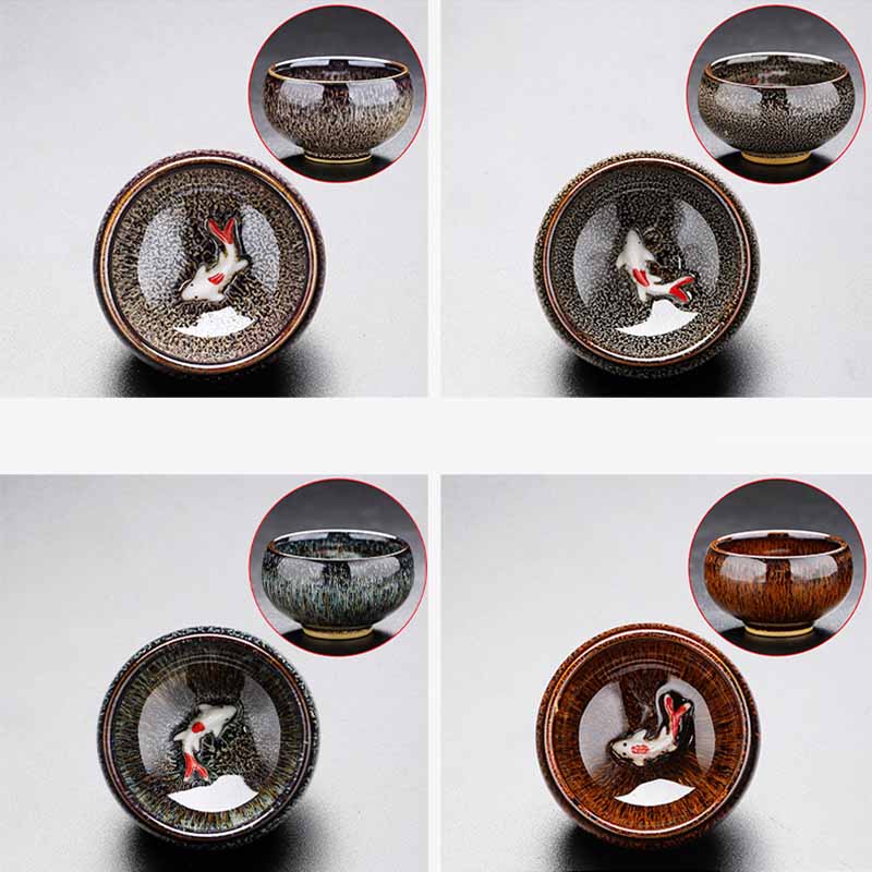 Small Koi Fish Kiln Change Jianzhan Ceramic Tea Cup 60ml