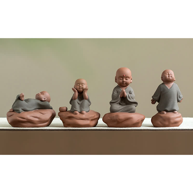 Black Peach Wood Buddha Flower Zen Decor 5.4cm Calm Cure