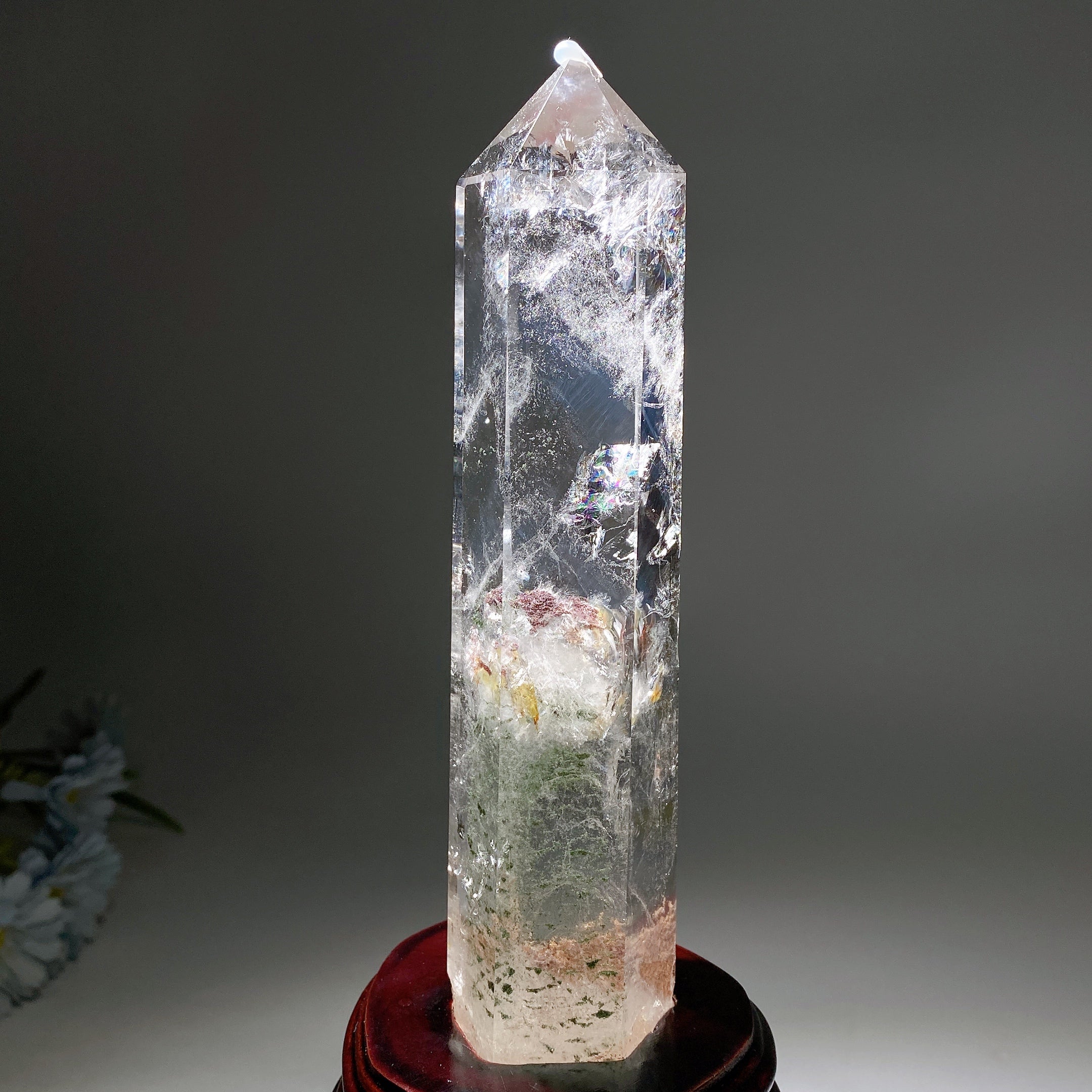 21cm Rainbow Garden Quartz Crystal Tower for Energy Healing